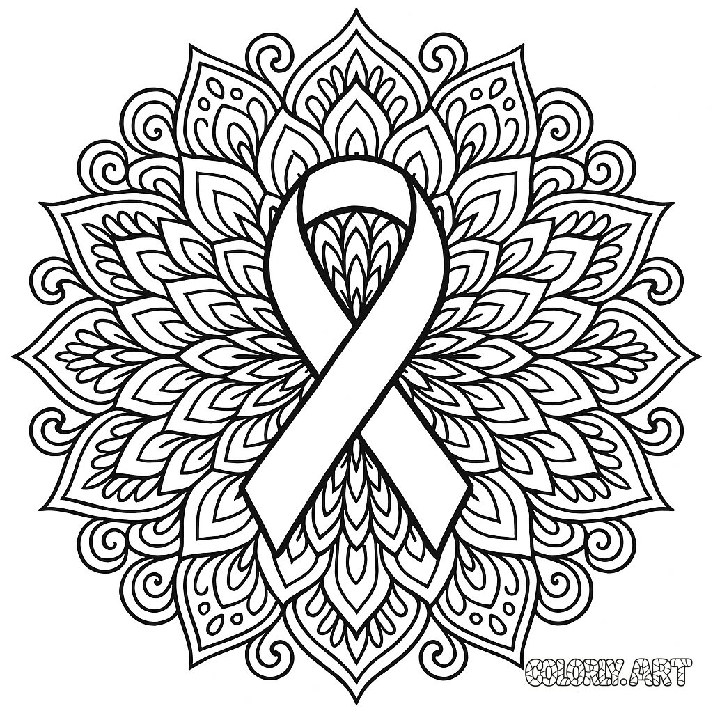 Cancer Ribbon Mandala
